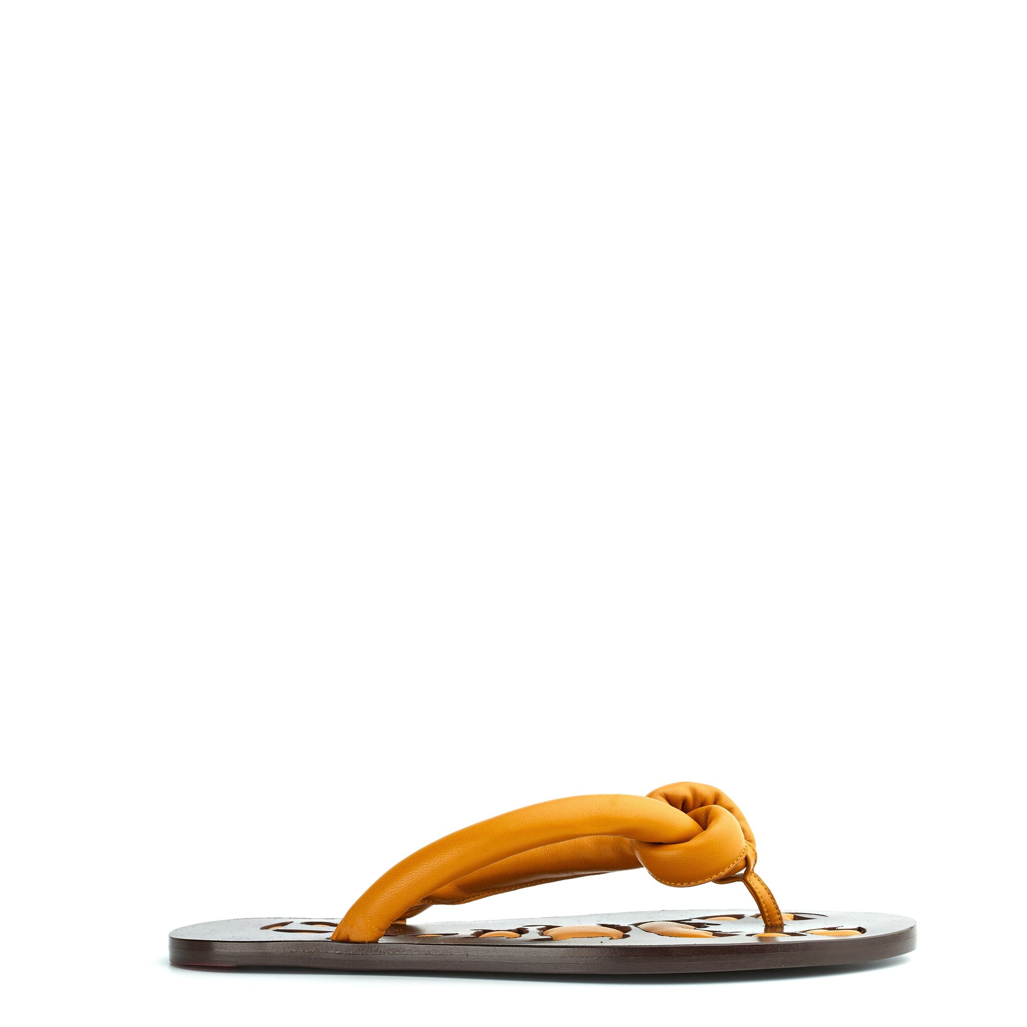 10qty NEW / Tongs Milan matelassées en cuir - Mustard