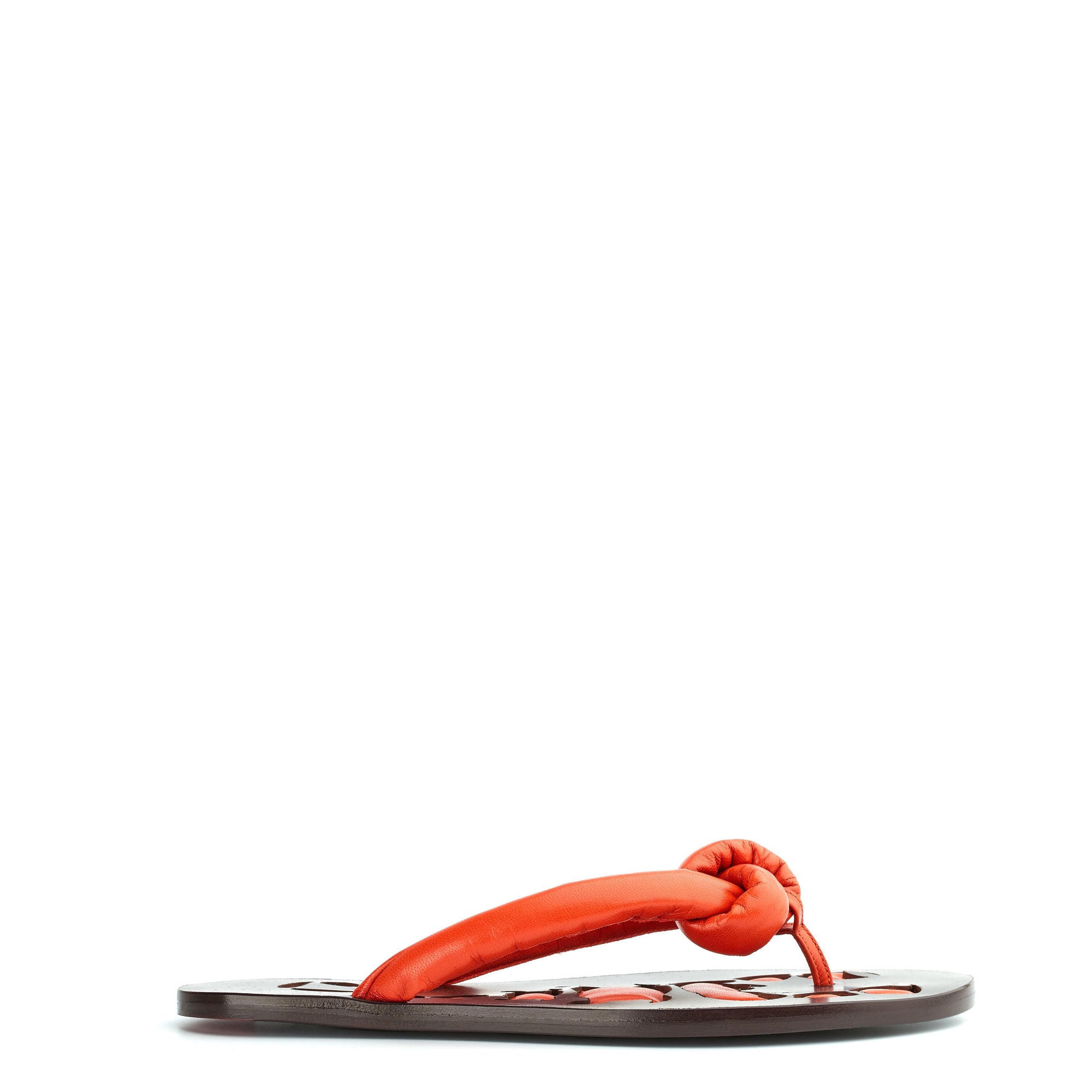 13qty NEW / Tongs Milan matelassées en cuir - Orange