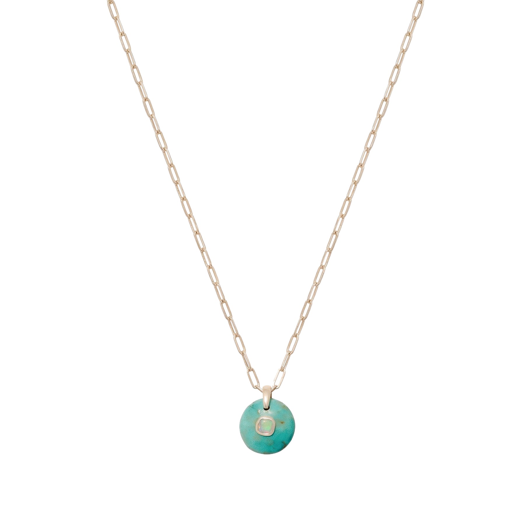 Collier Milo en or jaune - Turquoise & Opale australienne