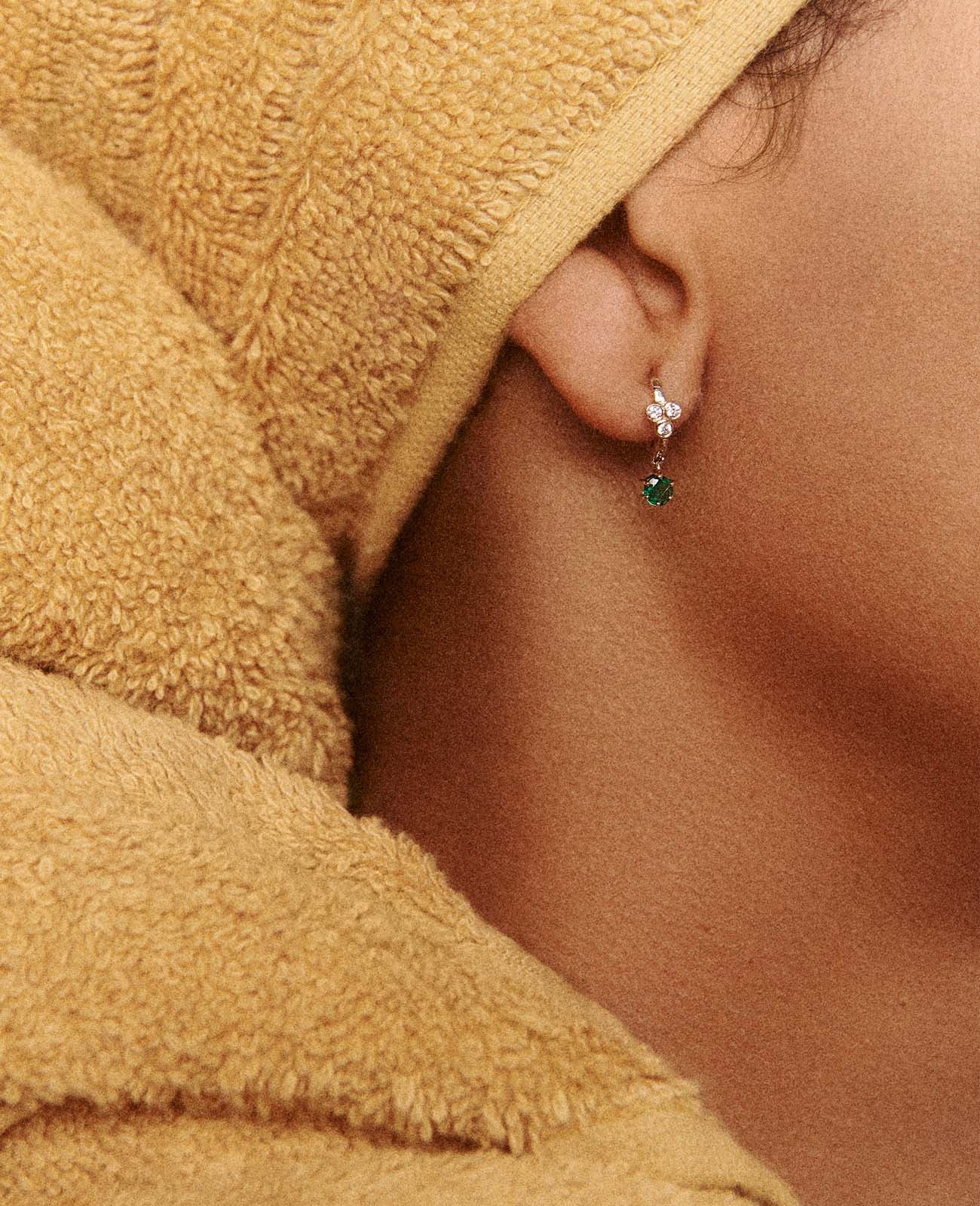 Mono boucle d'oreille Mira N°2 en or jaune avec diamant - Diamant