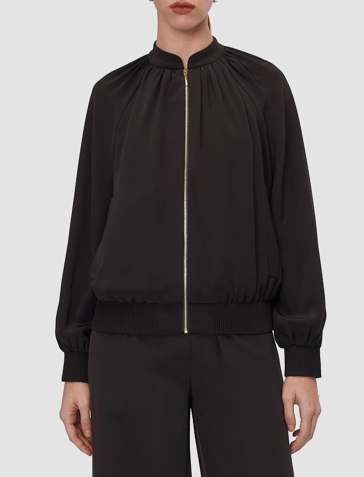 Bomber Mira ample en satin - Cocoa