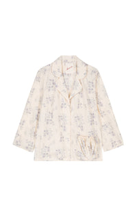 Blouse Mirliton fleurie à manches 3/4 - Blue
