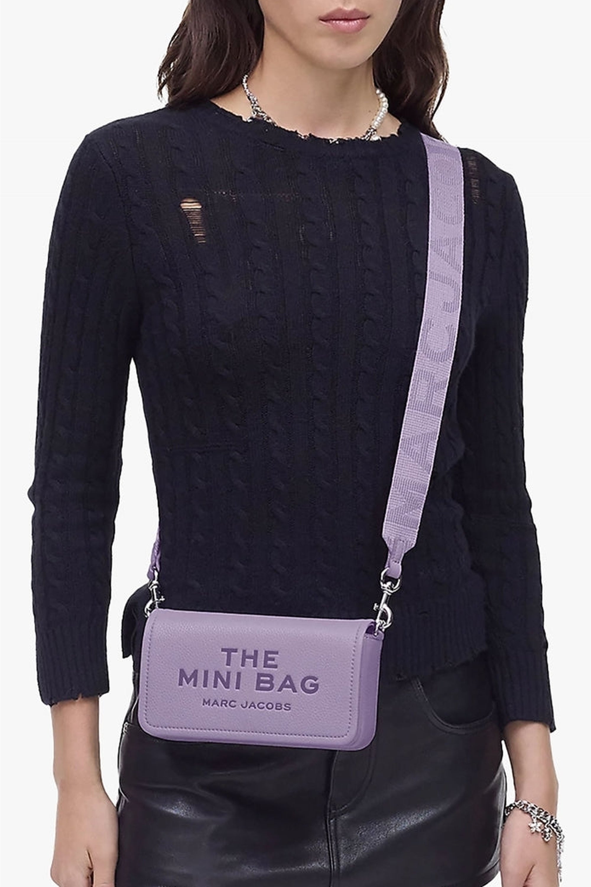 Sac à bandoulière The Mini Bag en cuir - Wisteria