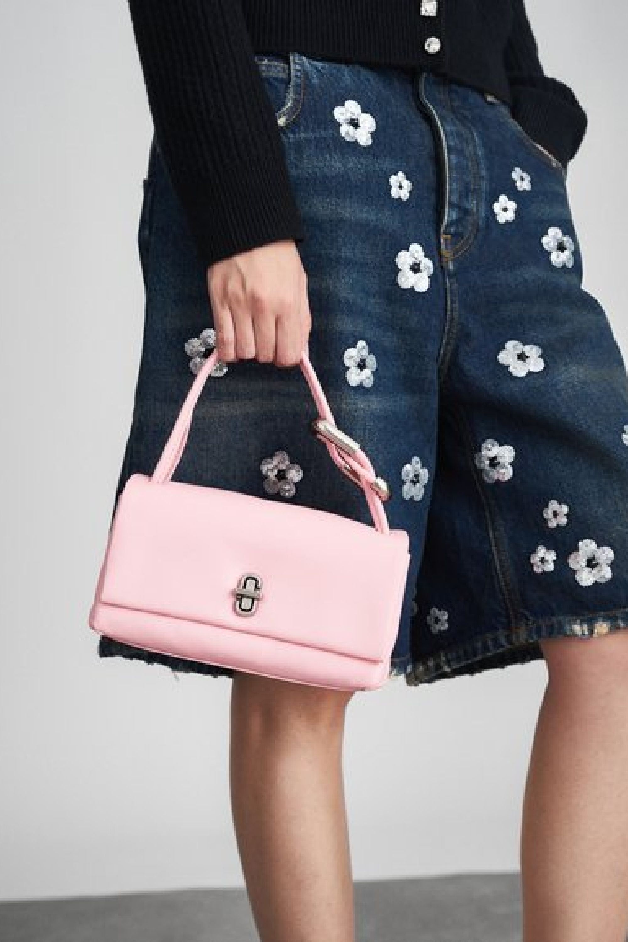 Petit sac The Lil Link à maillons en cuir - Ribbon Pink