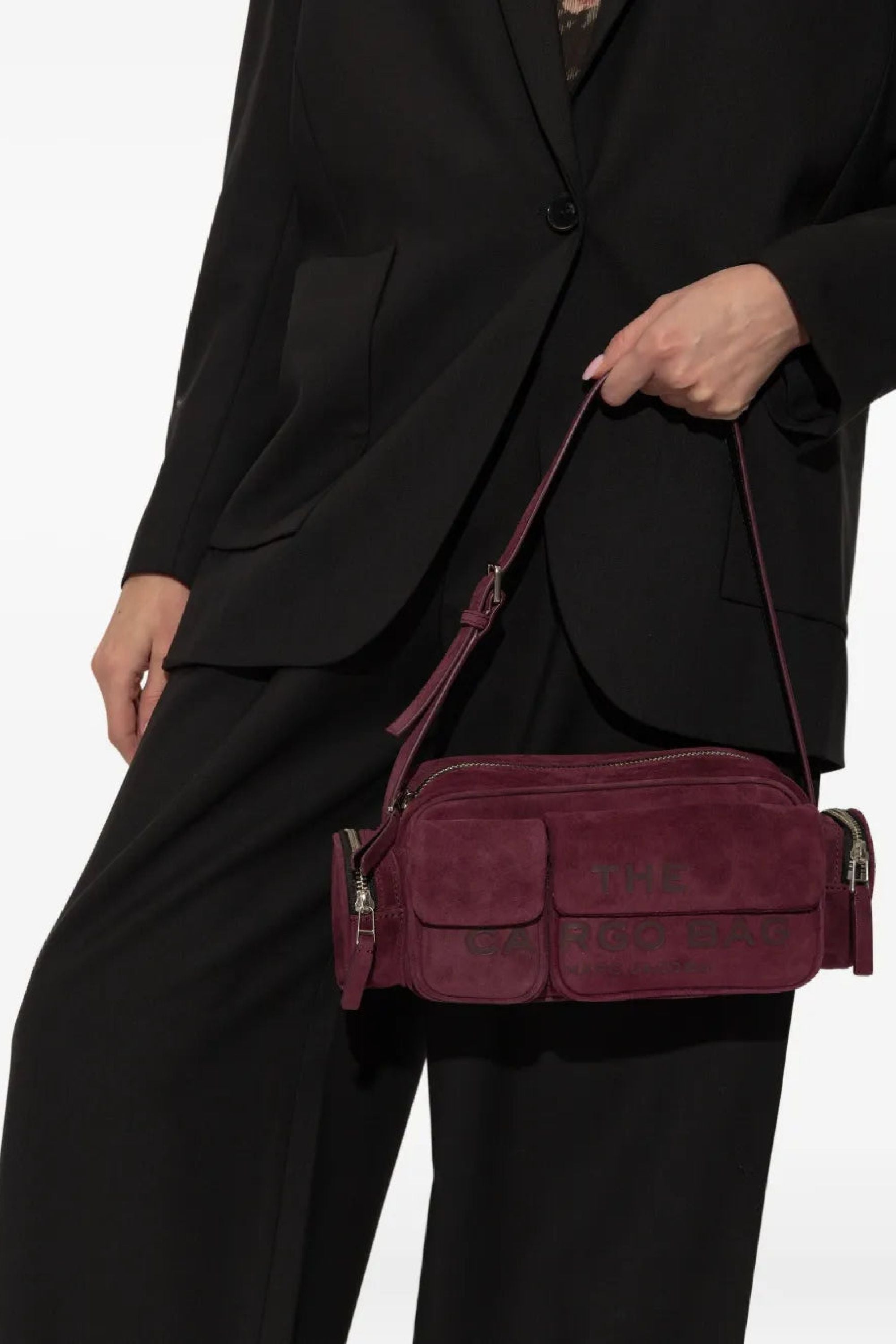 The Cargo bag in suede - Dark Plum