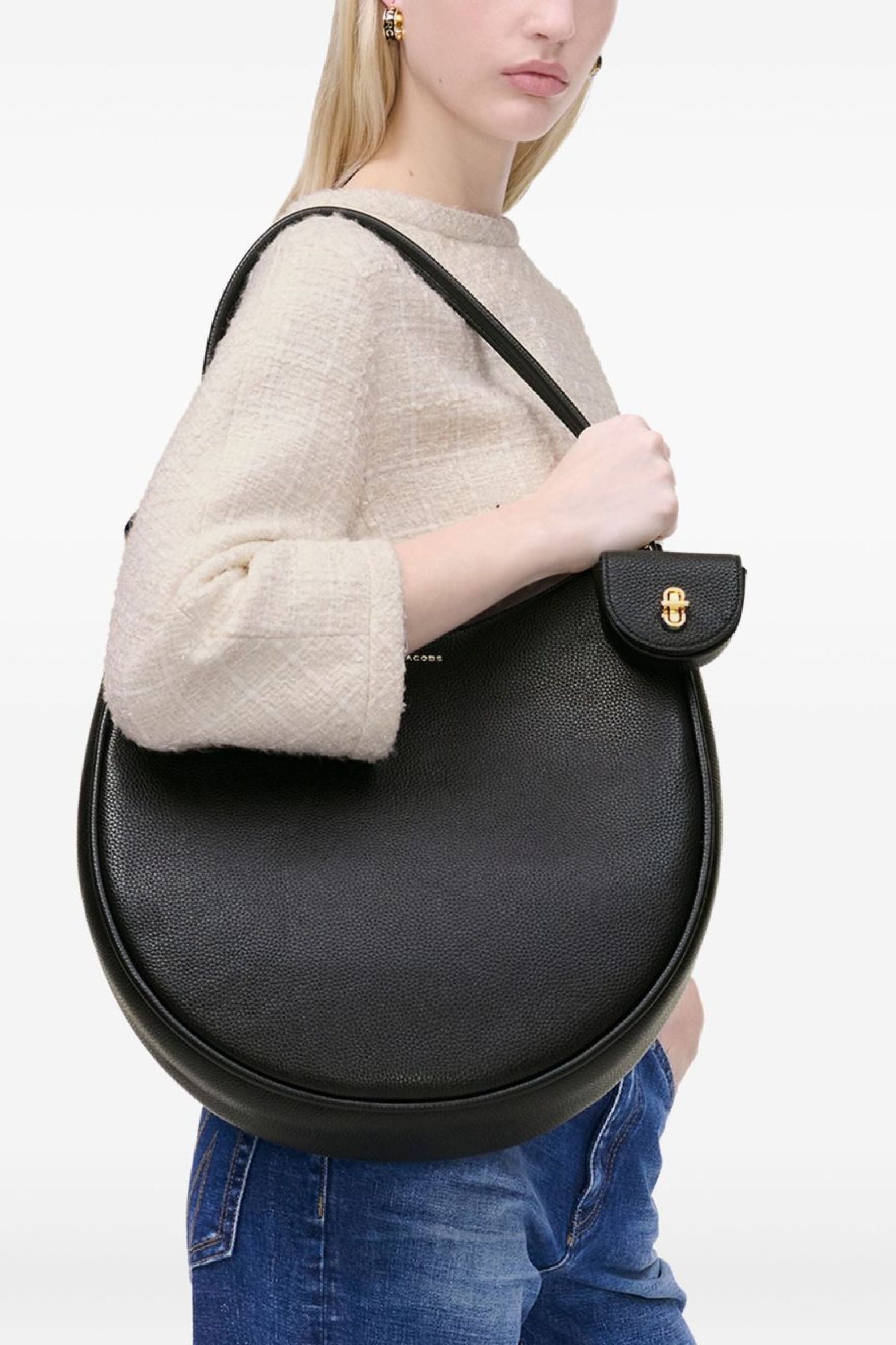Grand sac The Dual Hobo en cuir - Black