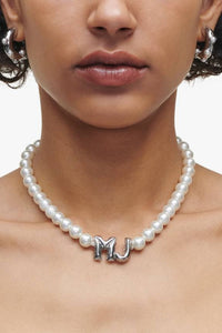 Collier MJ Balloon en perles - White & Silver