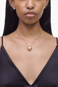 Ballon Heart necklace in brass - Antique Rose Gold