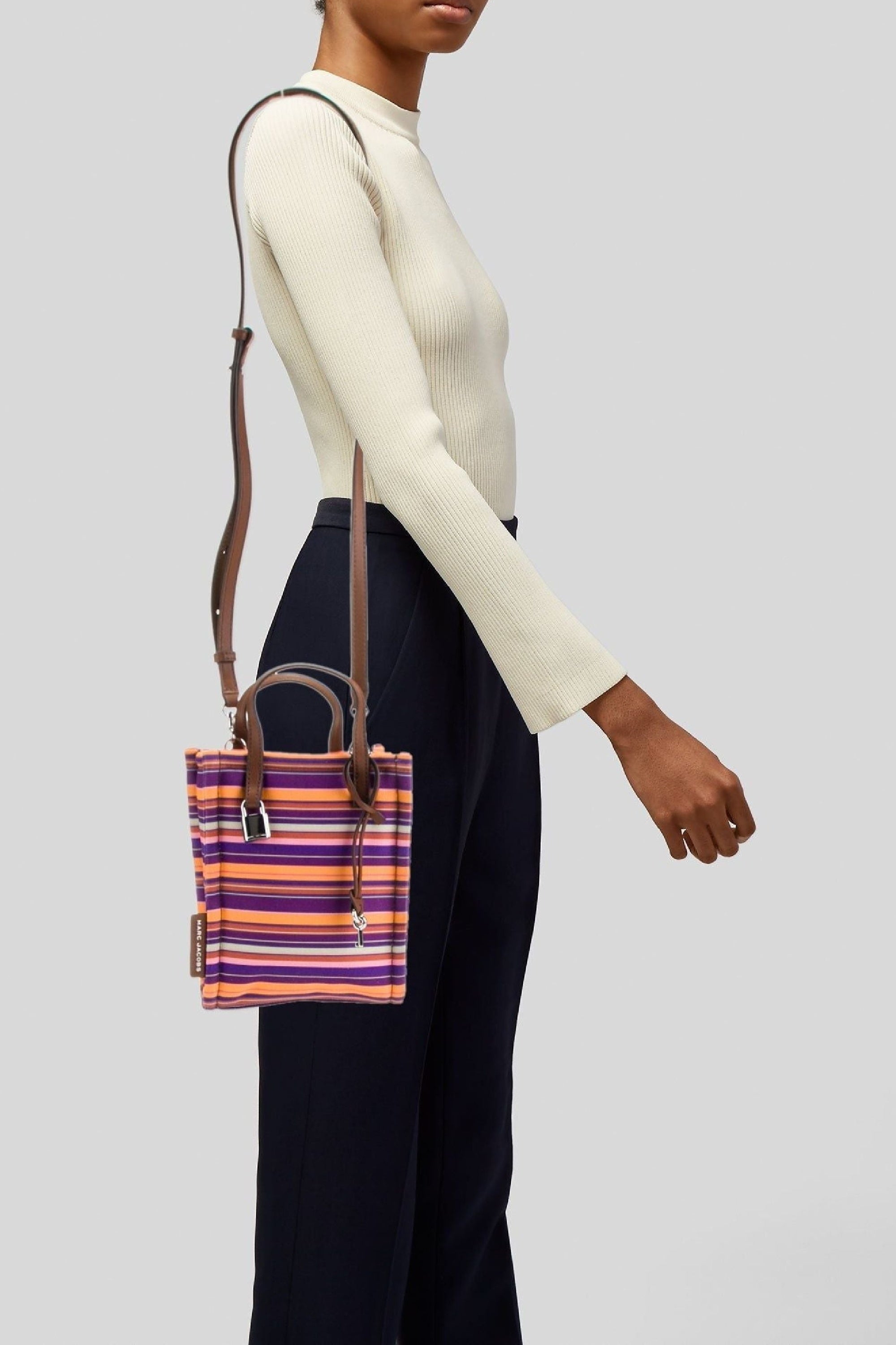 Sac The Tote Bag rayé - Purple Multicolor