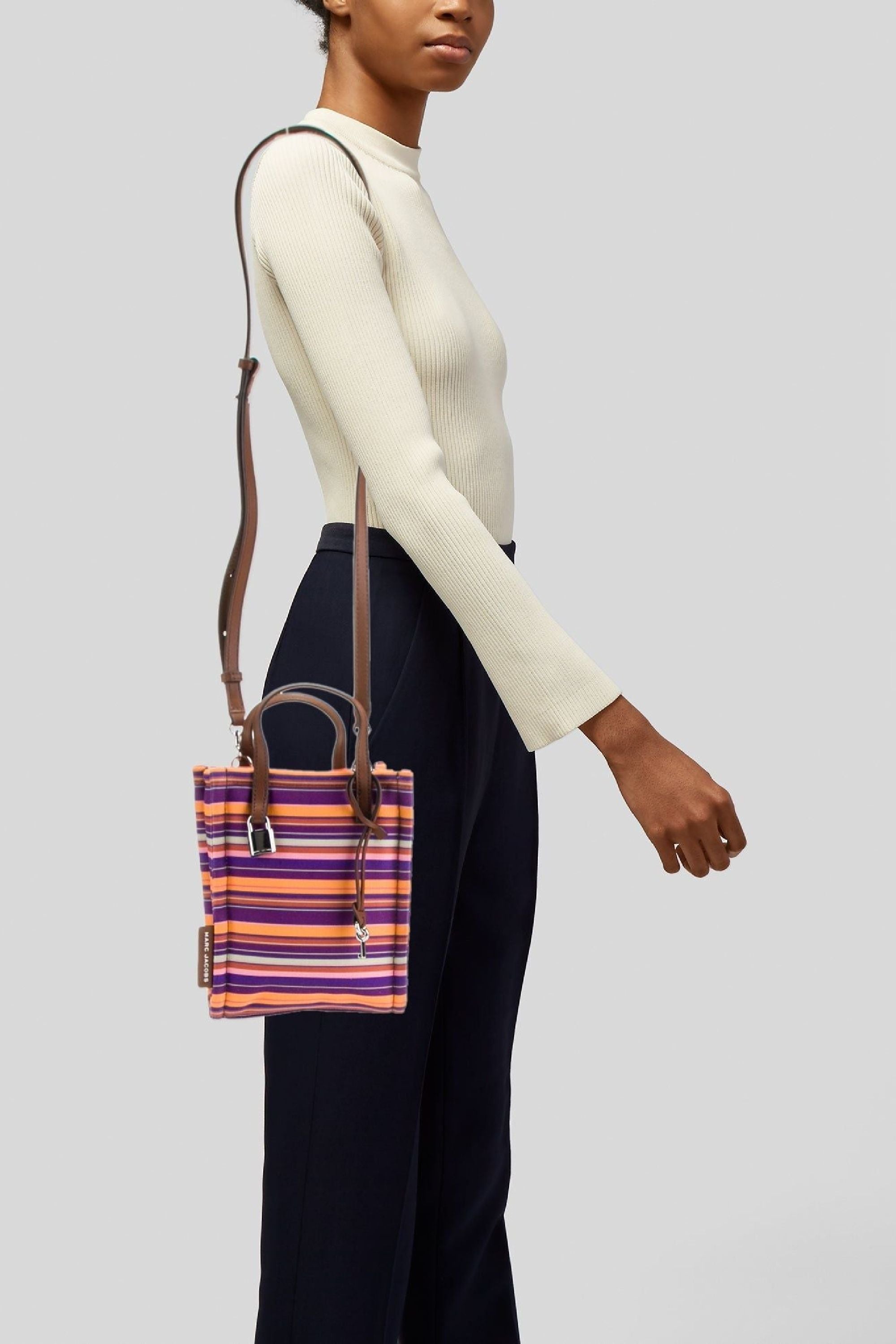 Sac The Tote Bag rayé - Purple Multicolor