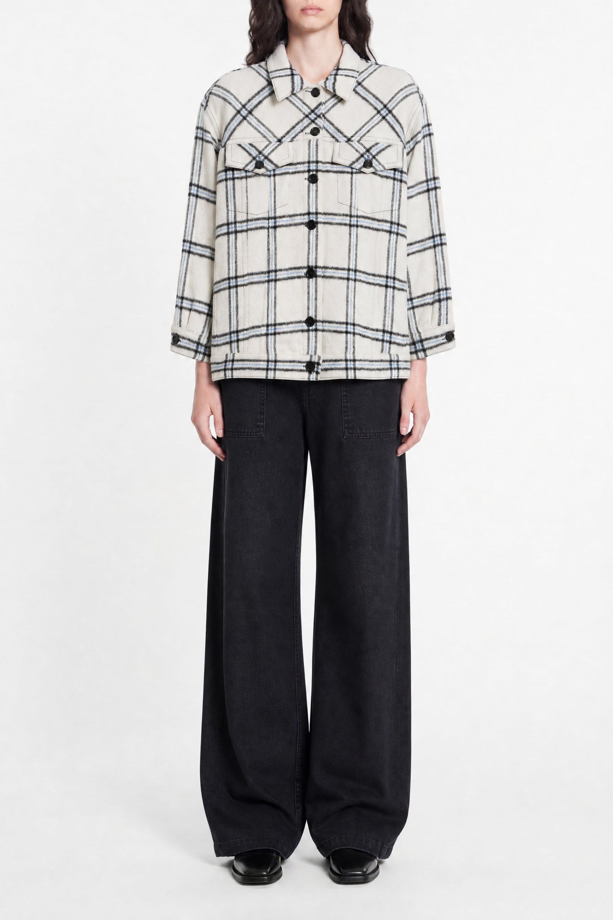Chemise oversize à carreaux - White