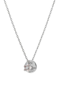 Mj Coin Flower brass necklace - Silver