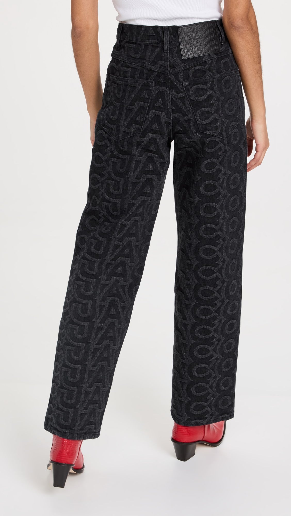 Monogram denim trousers - Black