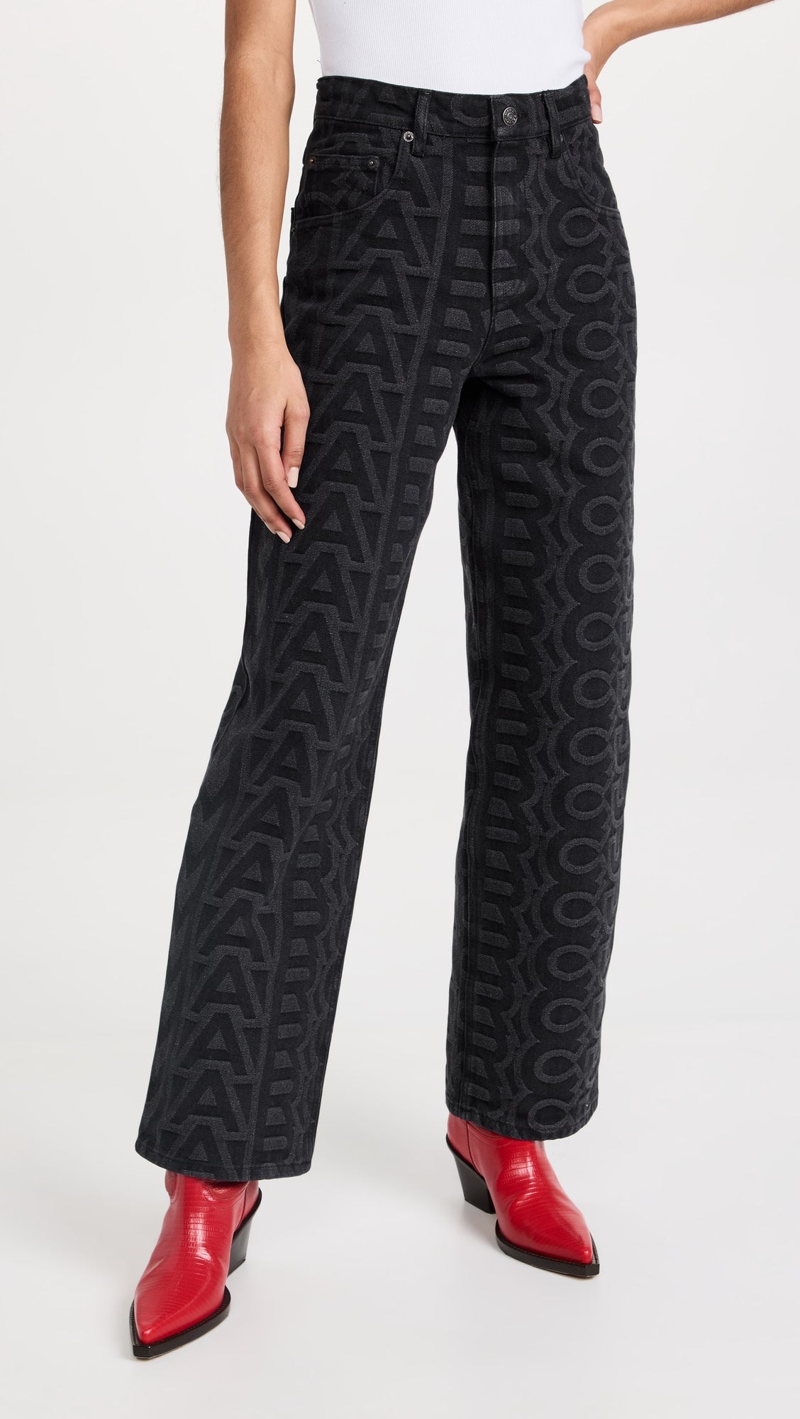 Monogram denim trousers - Black
