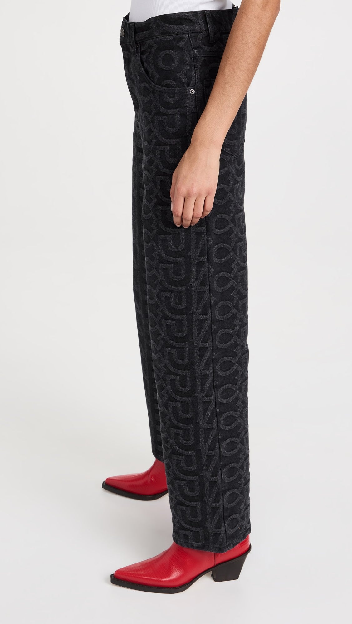 Monogram denim trousers - Black