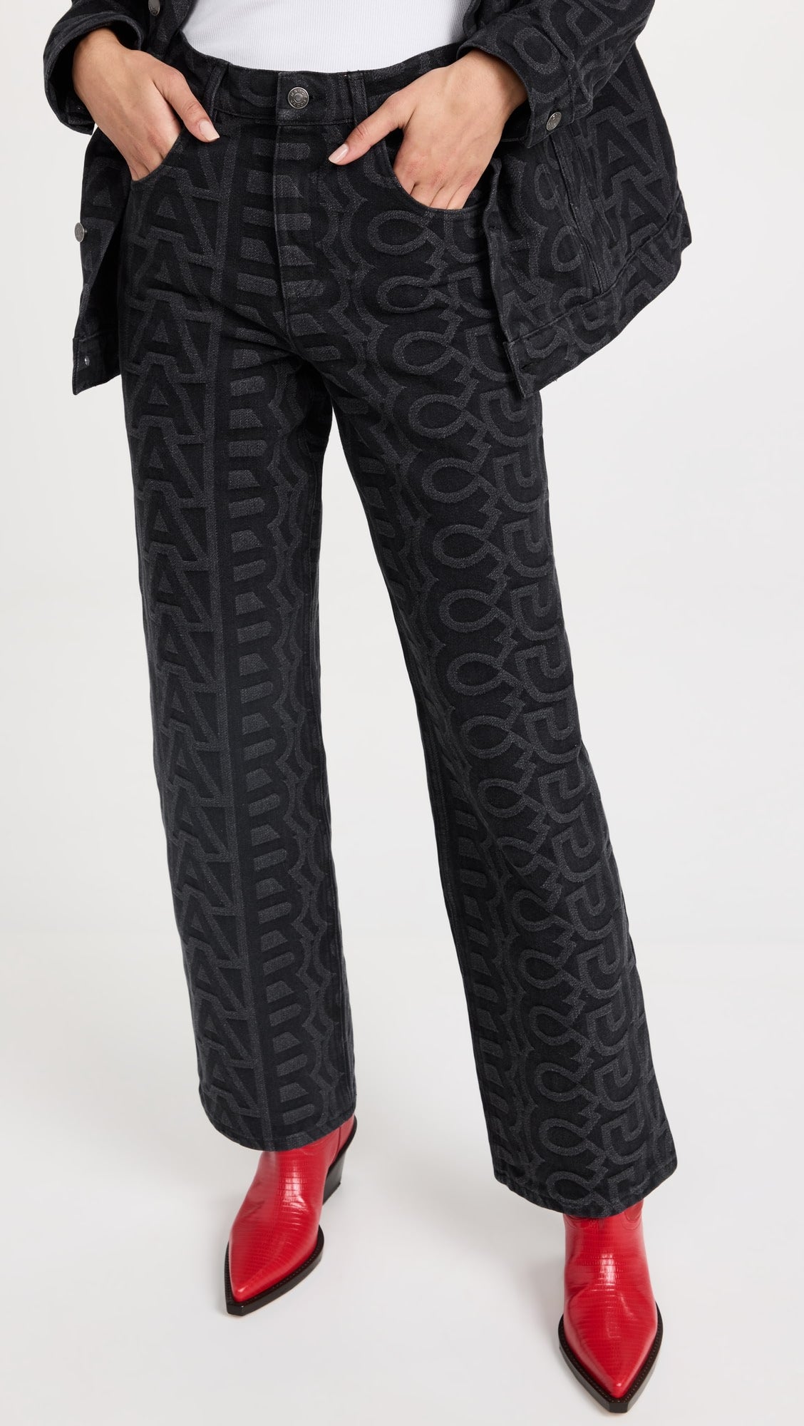 Monogram denim trousers - Black
