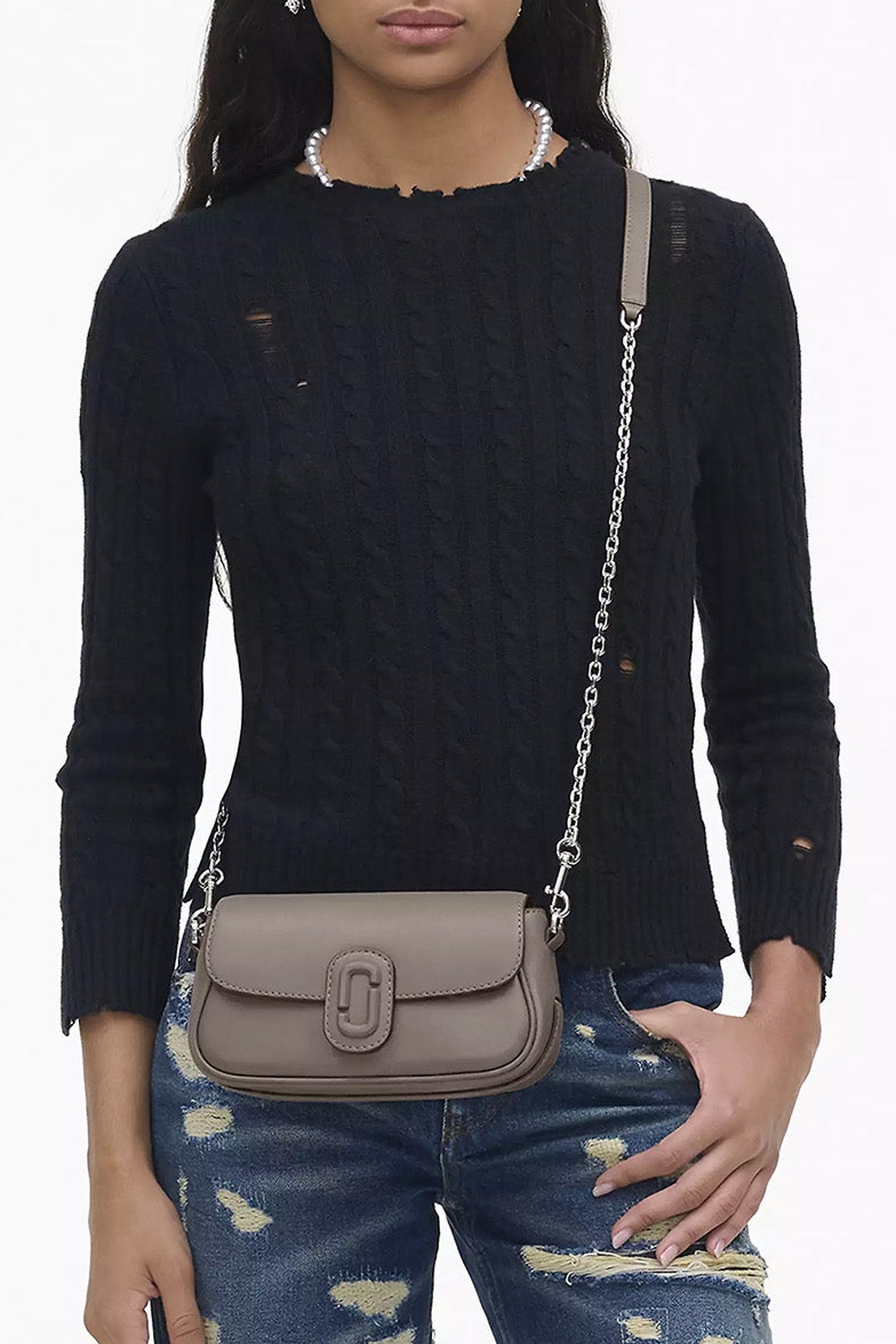 Sac Clover avec logo en cuir - Cement