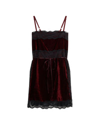 Mini-robe en velours - Bordeaux