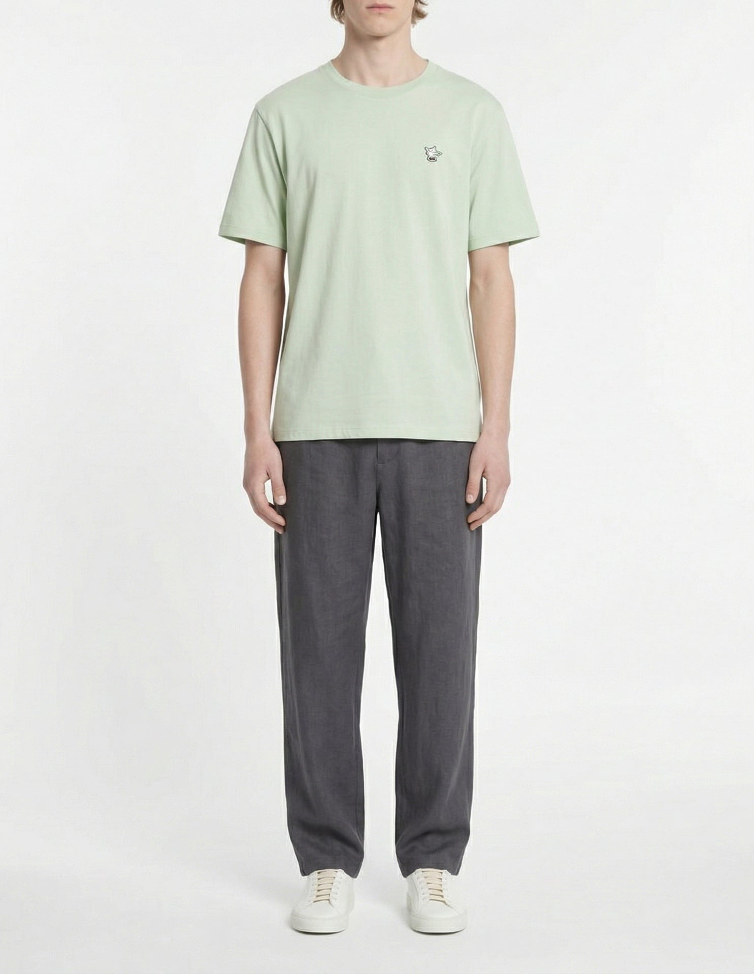 Barista Fox Patch Relax T-Shirt - Basil