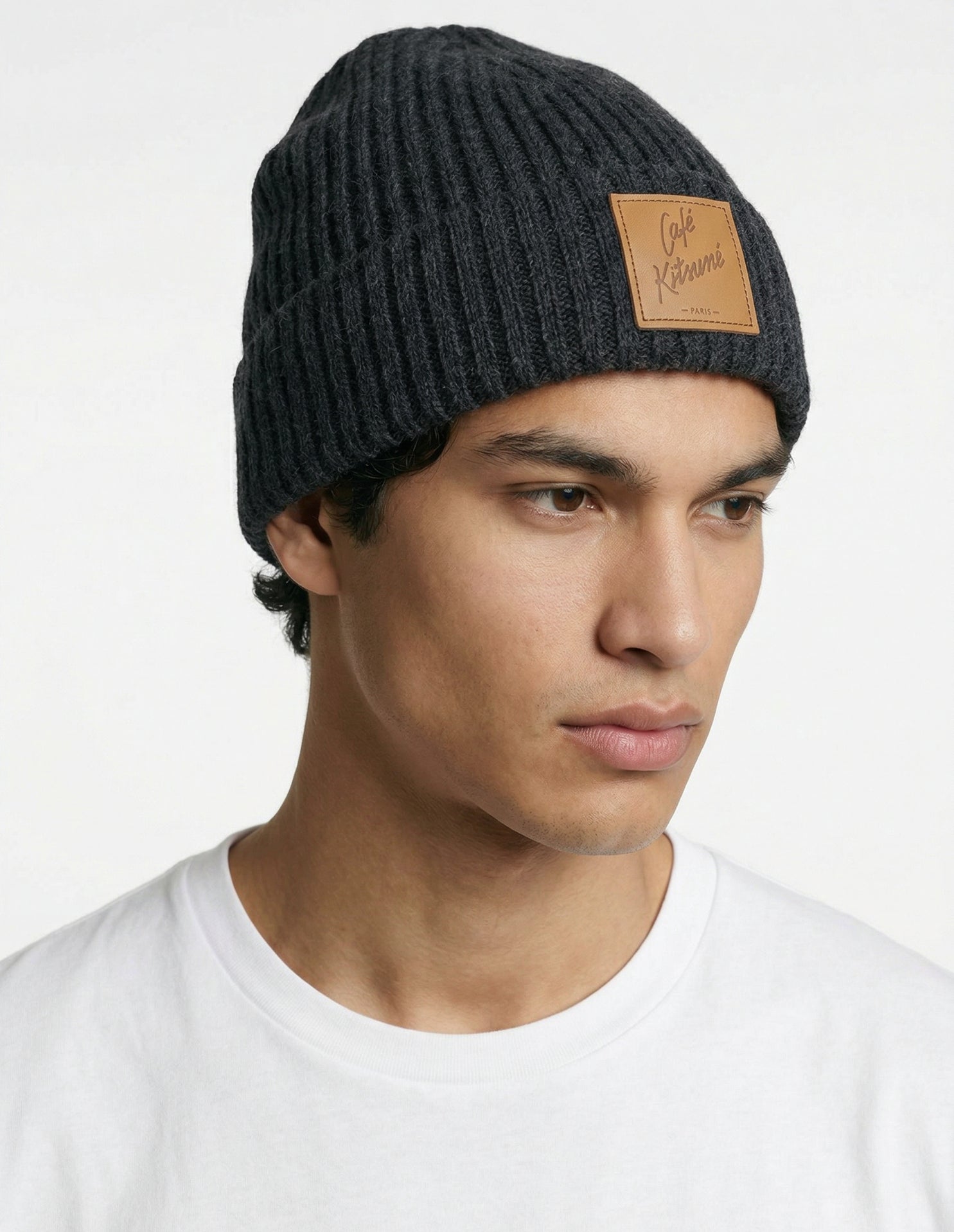 Bonnet Café Kitsuné en laine - Anthracite