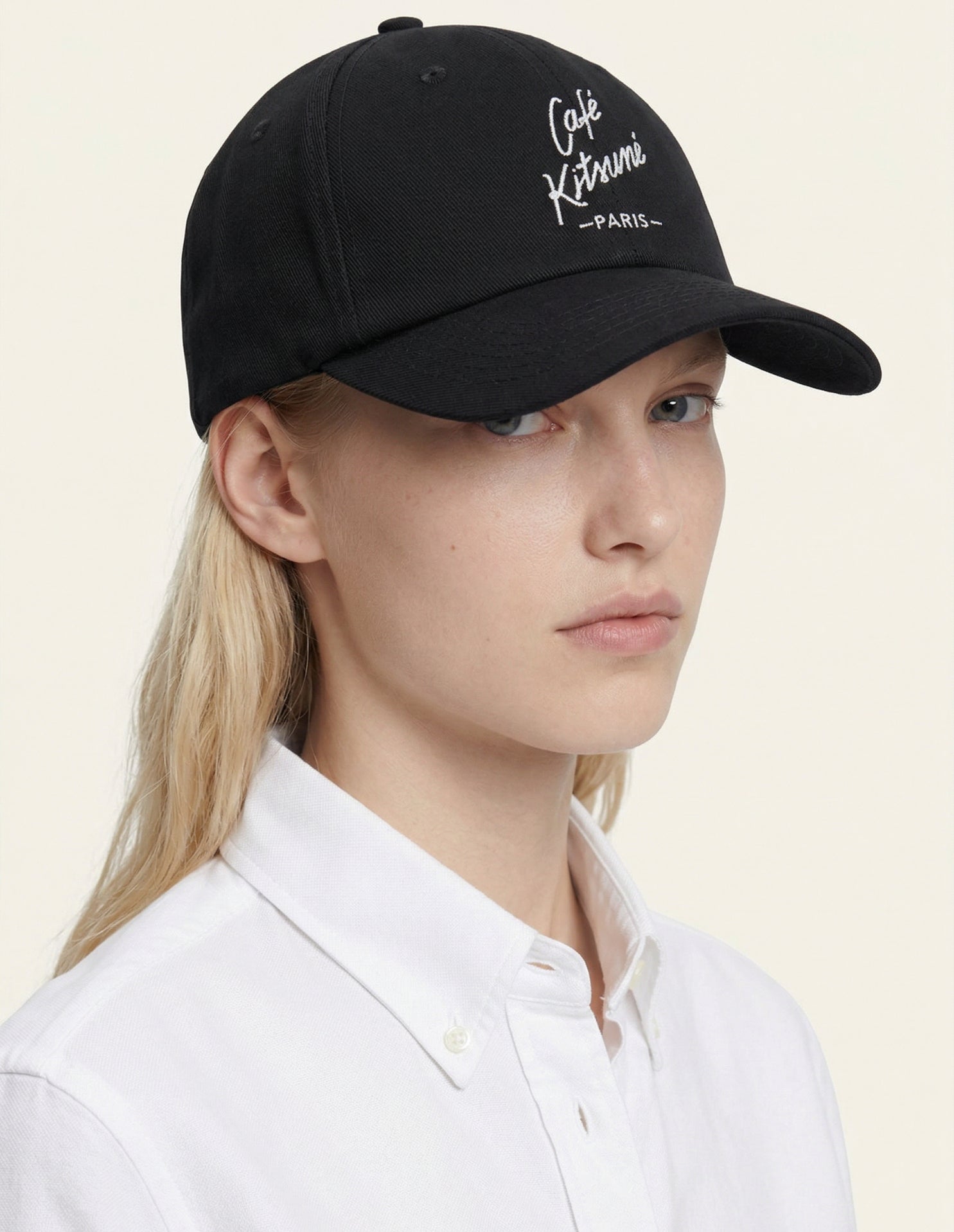 Café Kitsuné Paris embroidered cap - Black