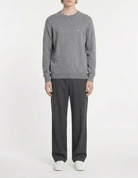 Jumper with wool crest - Grey Melange