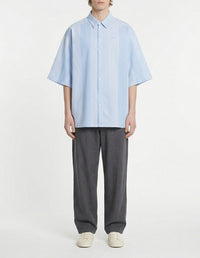 Short-sleeved shirt - Light Blue Stripes