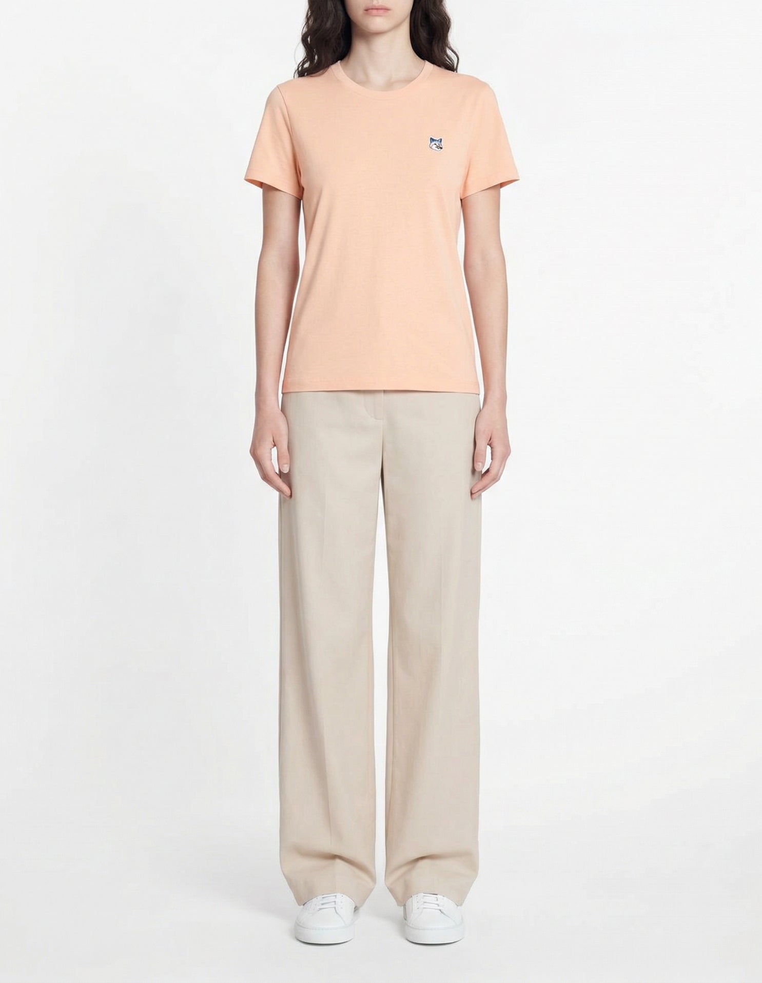 Short-sleeved T-shirt with patch - Peach