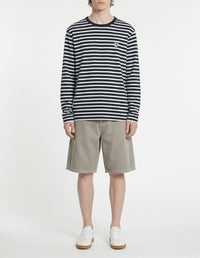 T-shirt Fox Head à manches longues - Navy Stripes