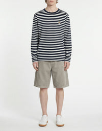 T-shirt Fox Head à manches longues - Navy Stripes