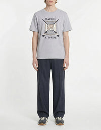 College Fox printed T-shirt - Light Grey Melange