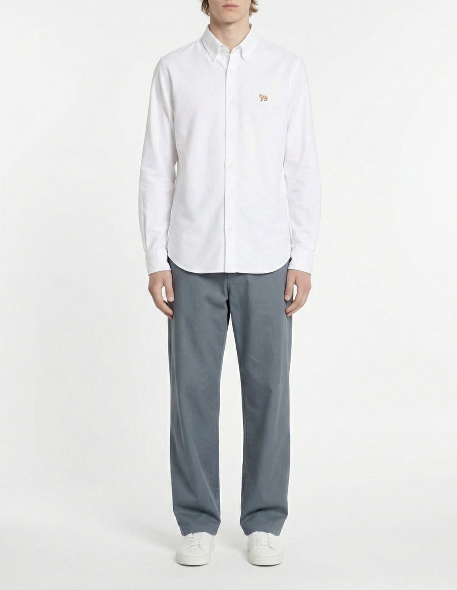 Baby Fox shirt with embroidery - White