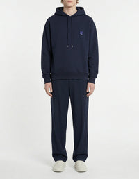 Sweat à capuche Bold Fox Head oversize avec écusson - Deep Navy