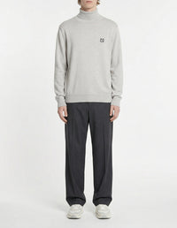 Pull à col roulé avec écusson en laine - Light Grey Melange