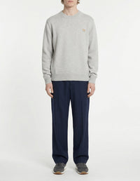 Baby Fox long-sleeved wool jumper - Light Grey Melange