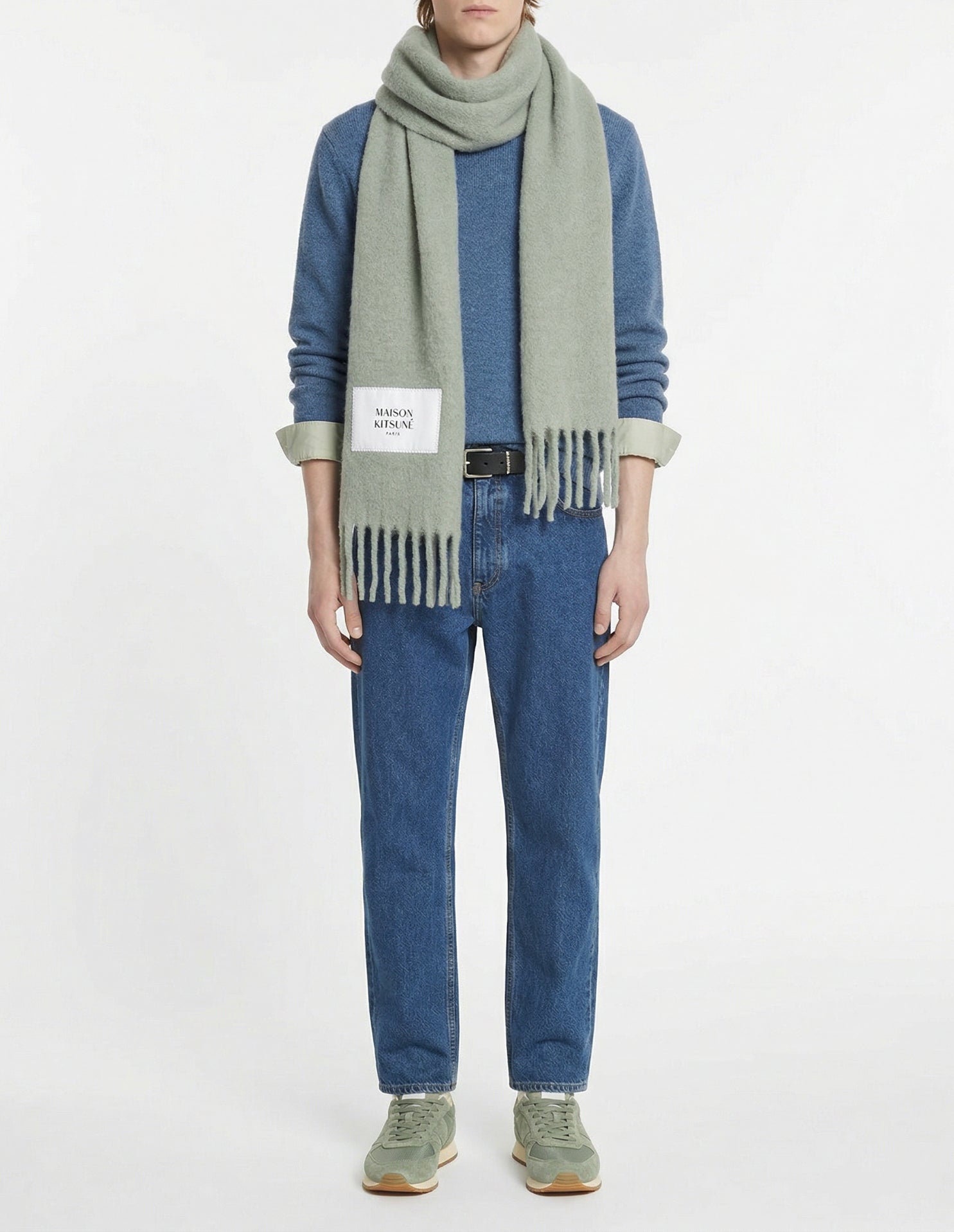 Thick wool scarf - Pebble