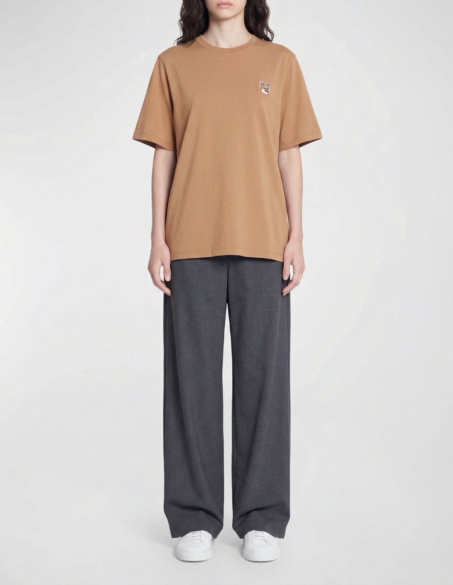 Fox head patch T-shirt - Saddle