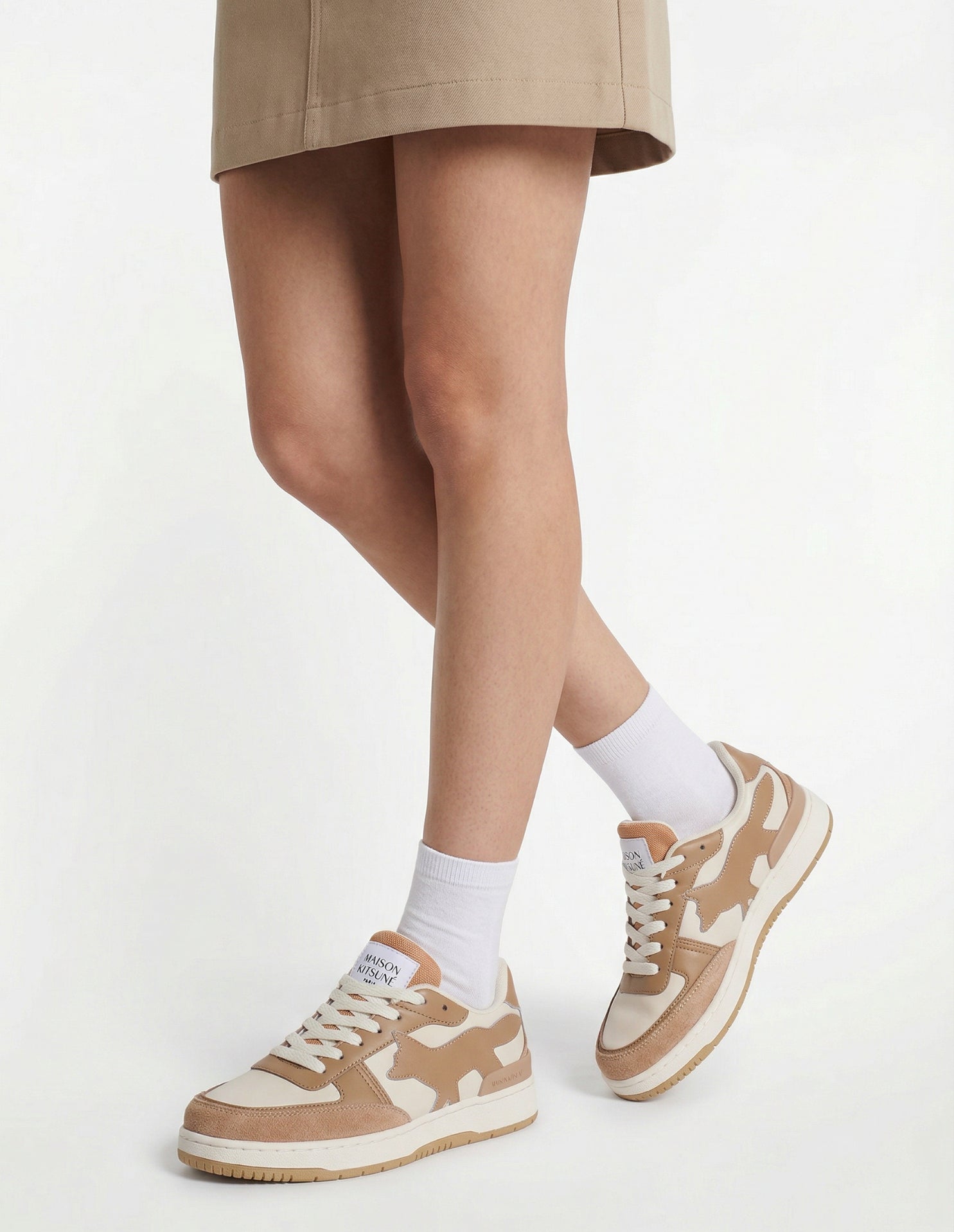 Baskets Chiru en cuir - Latte & Sepia