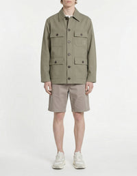 Button-front jacket with pockets - Pebble
