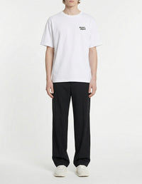 Oversized T-shirt with embroidery - White & Black