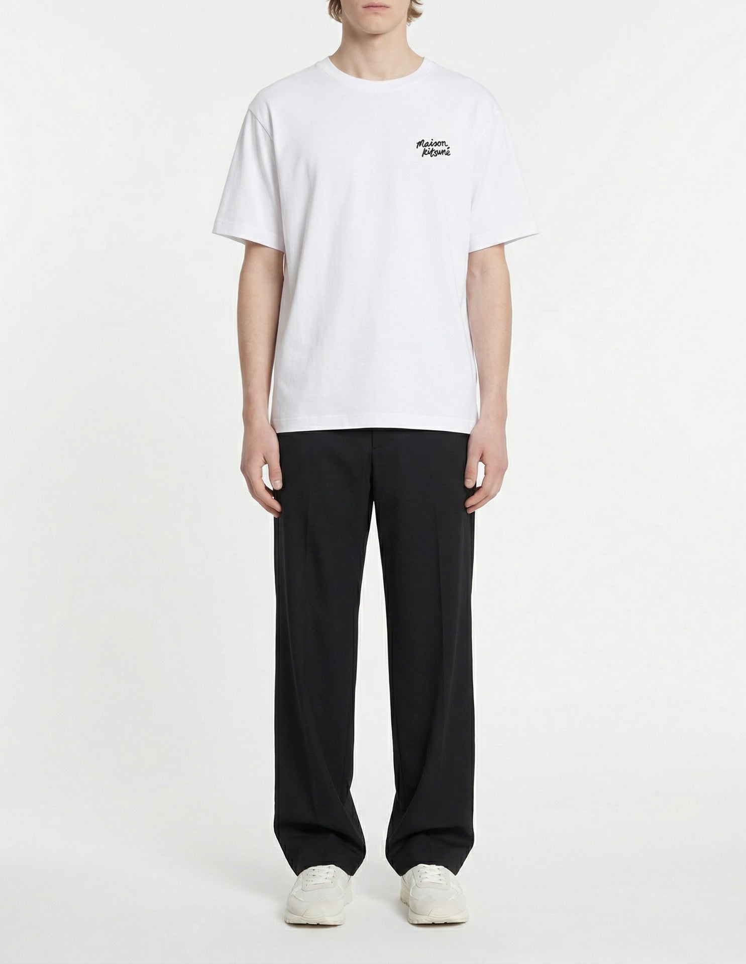 Oversized T-shirt with embroidery - White & Black