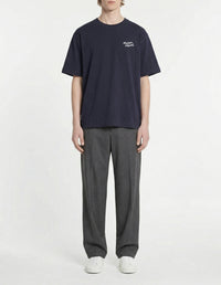 Oversized T-shirt with embroidery - Ink Blue