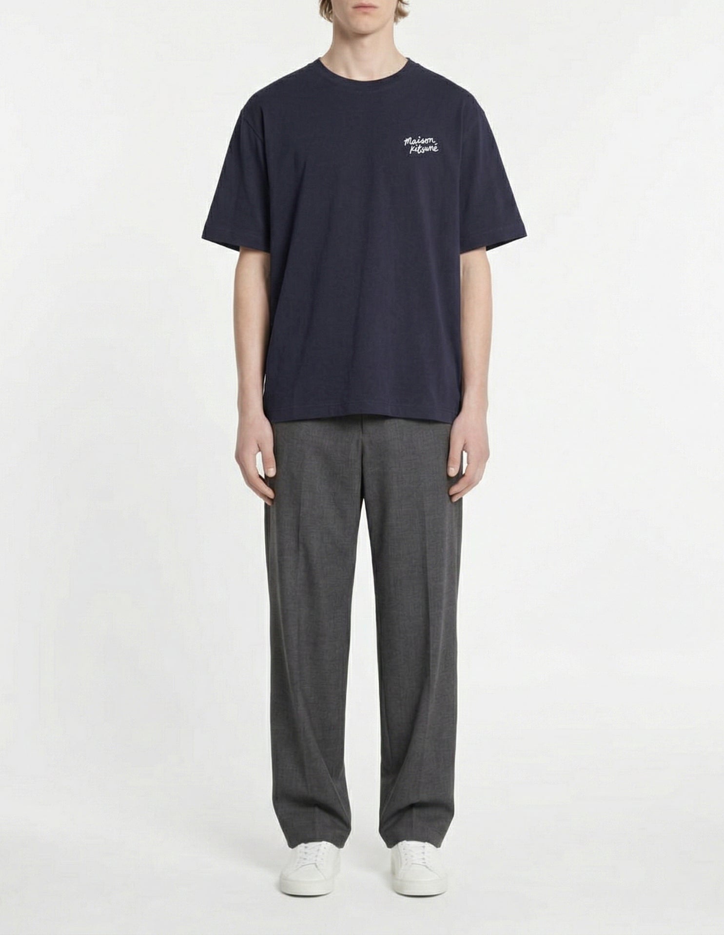 Oversized T-shirt with embroidery - Ink Blue