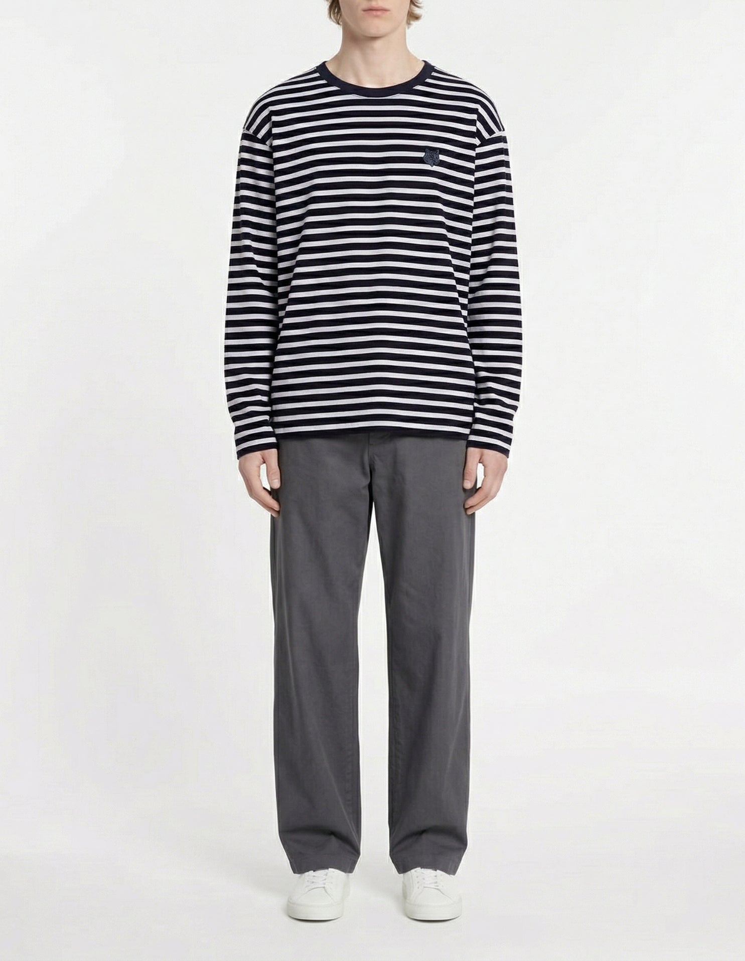 Bold Fox Head long sleeve navy stripes t-shirt