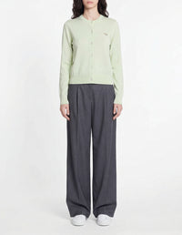 Baby Fox cardigan with embroidered wool badge - Lemonade