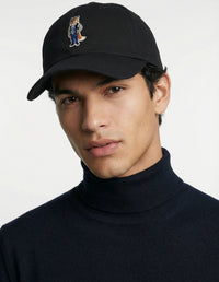 Cap with embroidered badge - Black