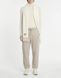 Scarf with edged crest in wool - Paper