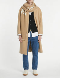 Maison Kitsuné logo scarf in wool - Light Camel