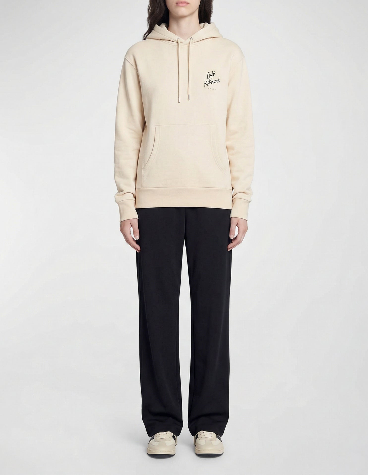 Sweat à capuche à logo Café Kitsuné - Latte