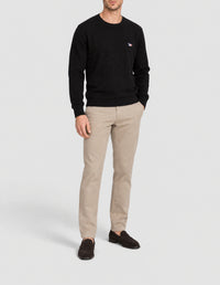 Pull avec écusson en laine - Black